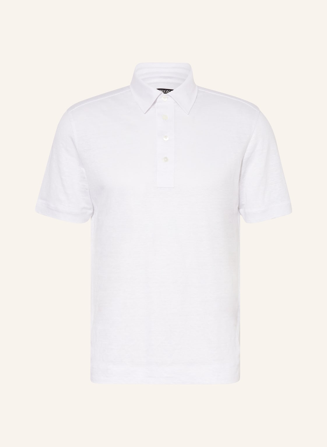 Image of Zegna Leinen-Poloshirt Regular Fit weiss