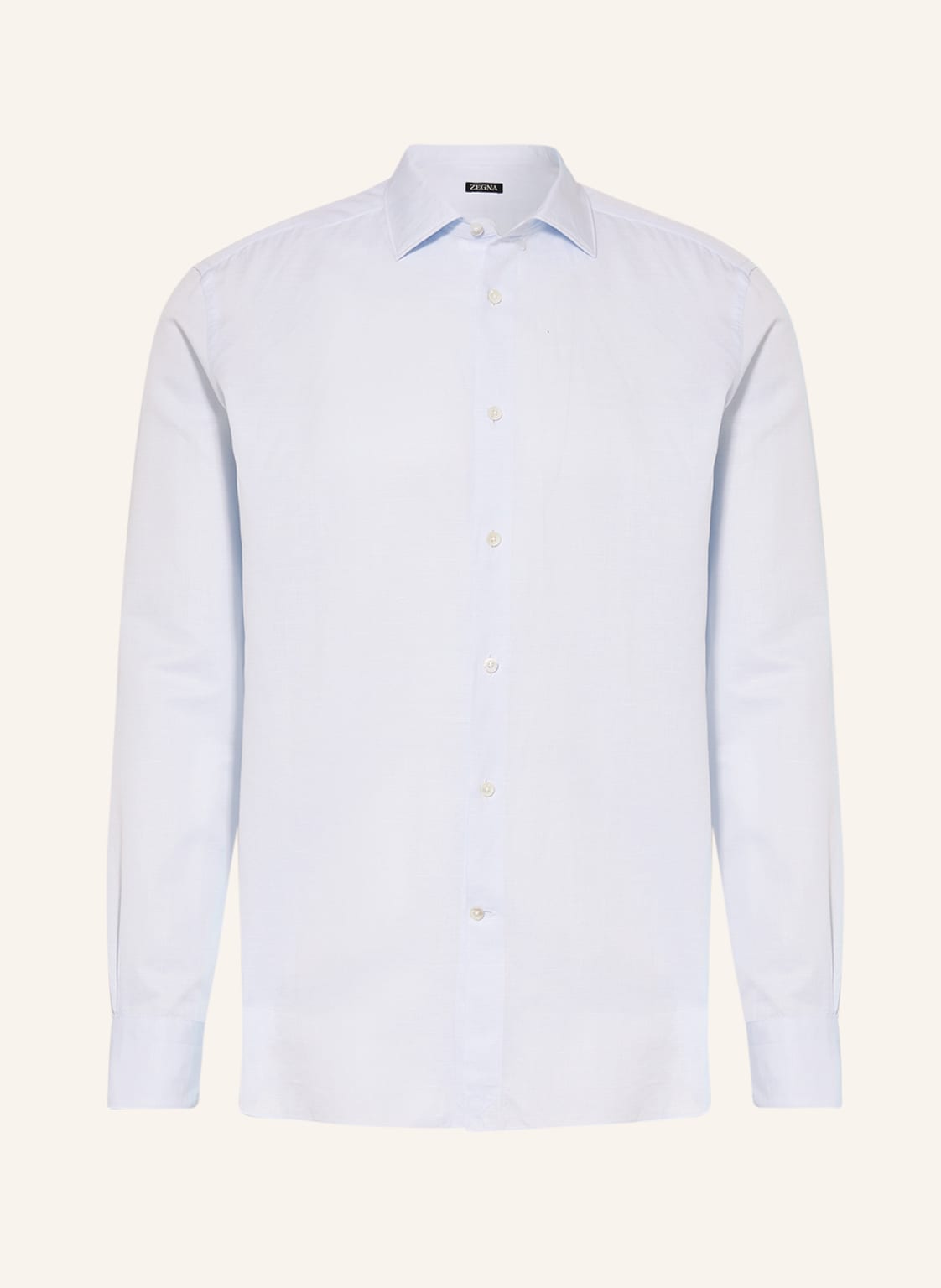 Image of Zegna Hemd Regular Fit Mit Leinen blau