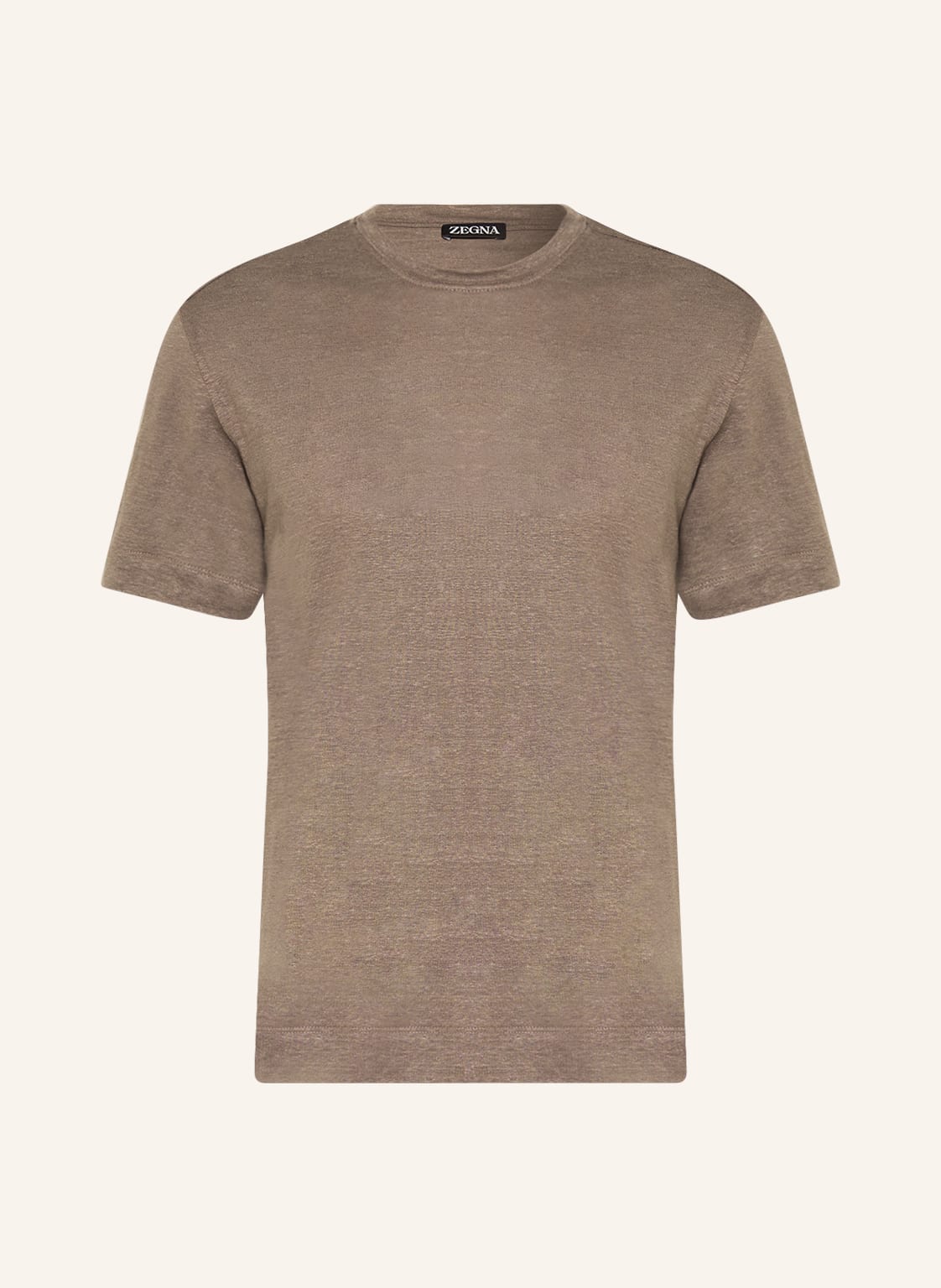 Image of Zegna T-Shirt Aus Leinen braun