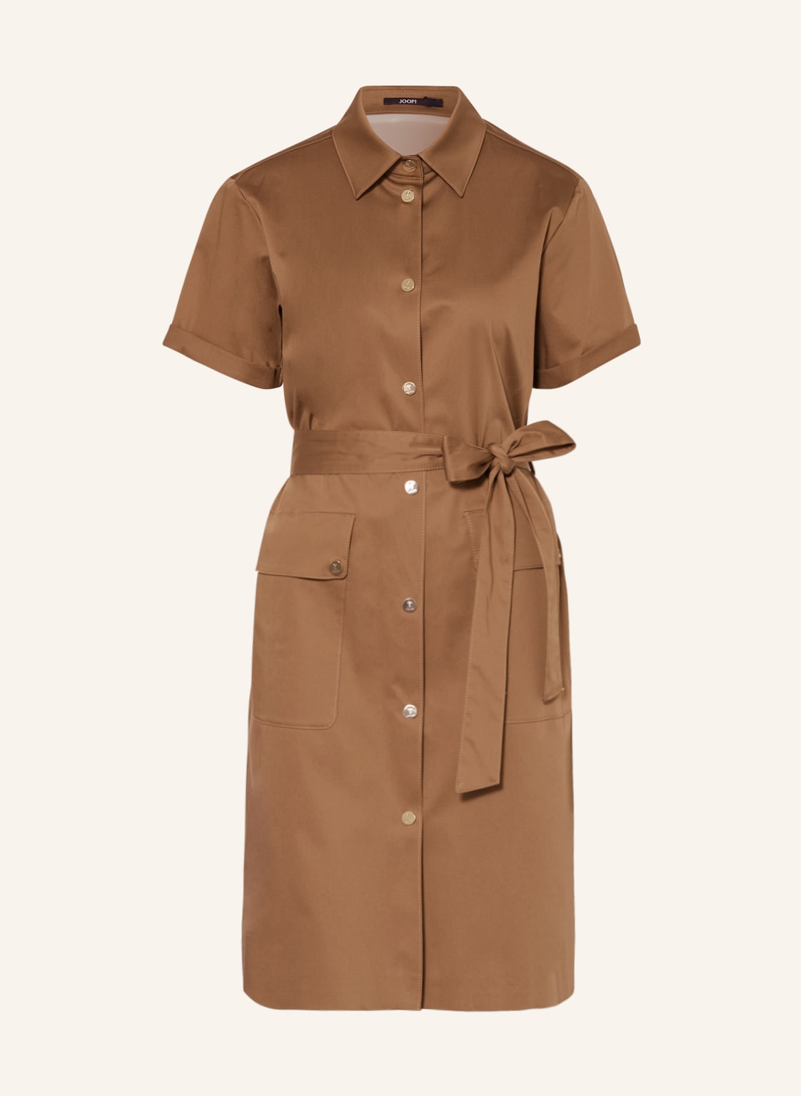 Image of Joop! Hemdblusenkleid Aus Satin beige