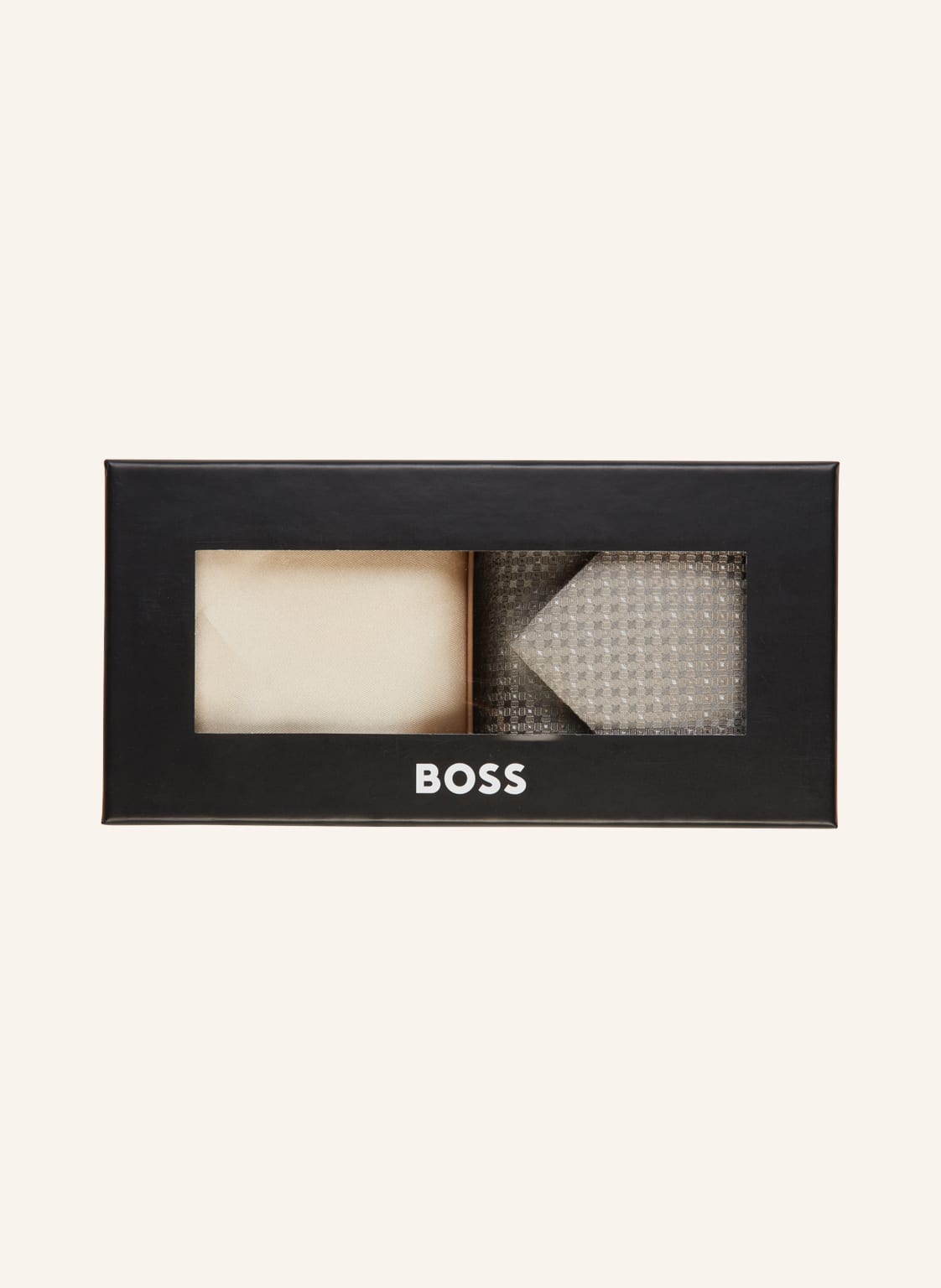 Image of Boss Set: Krawatte Und Einstecktuch beige