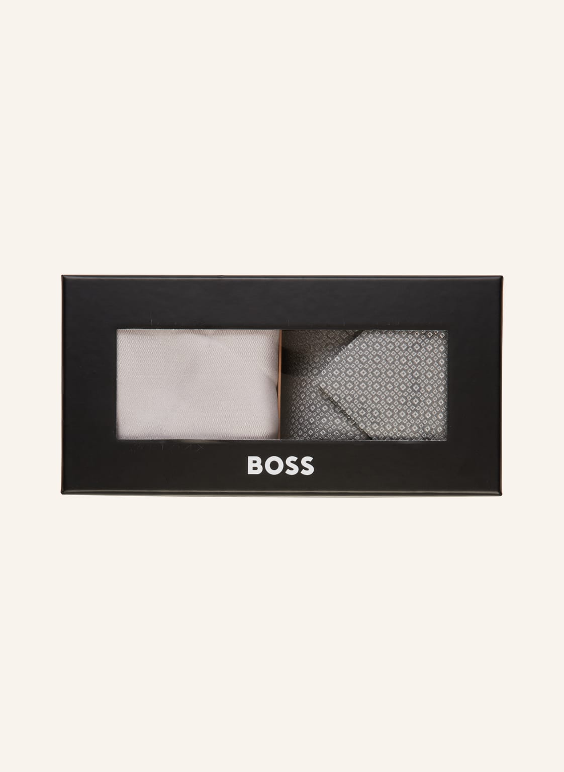 Image of Boss Set: Krawatte Und Einstecktuch silber