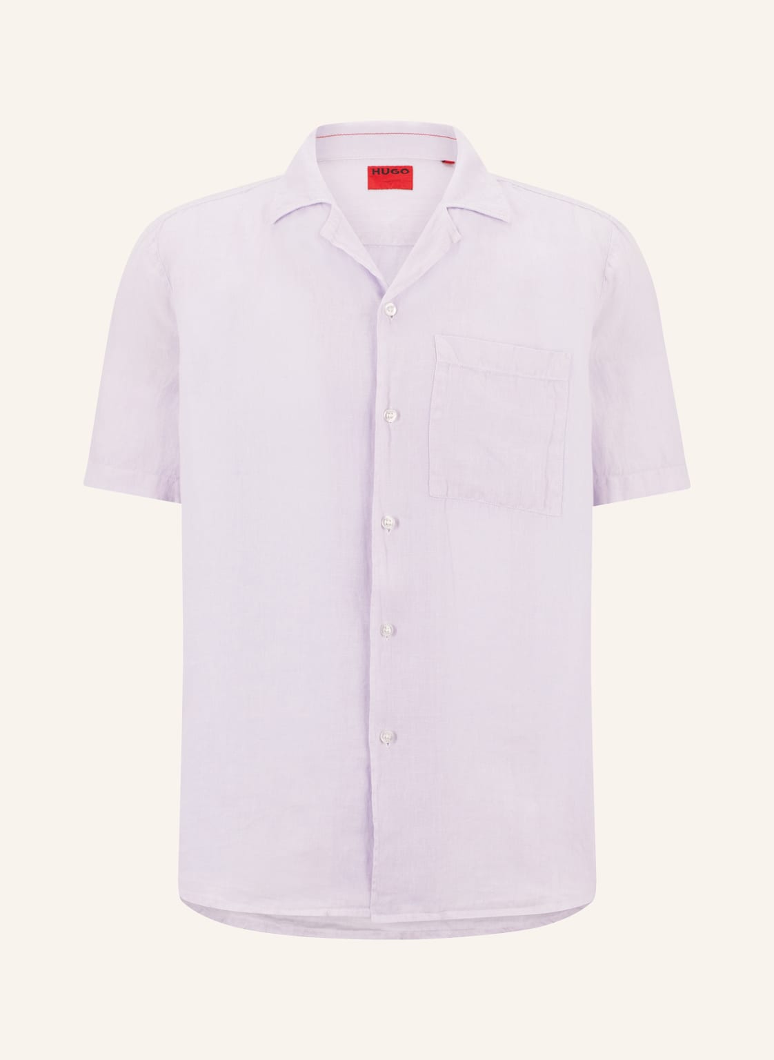 Image of Hugo Resorthemd Ellino Straight Fit Aus Leinen violett