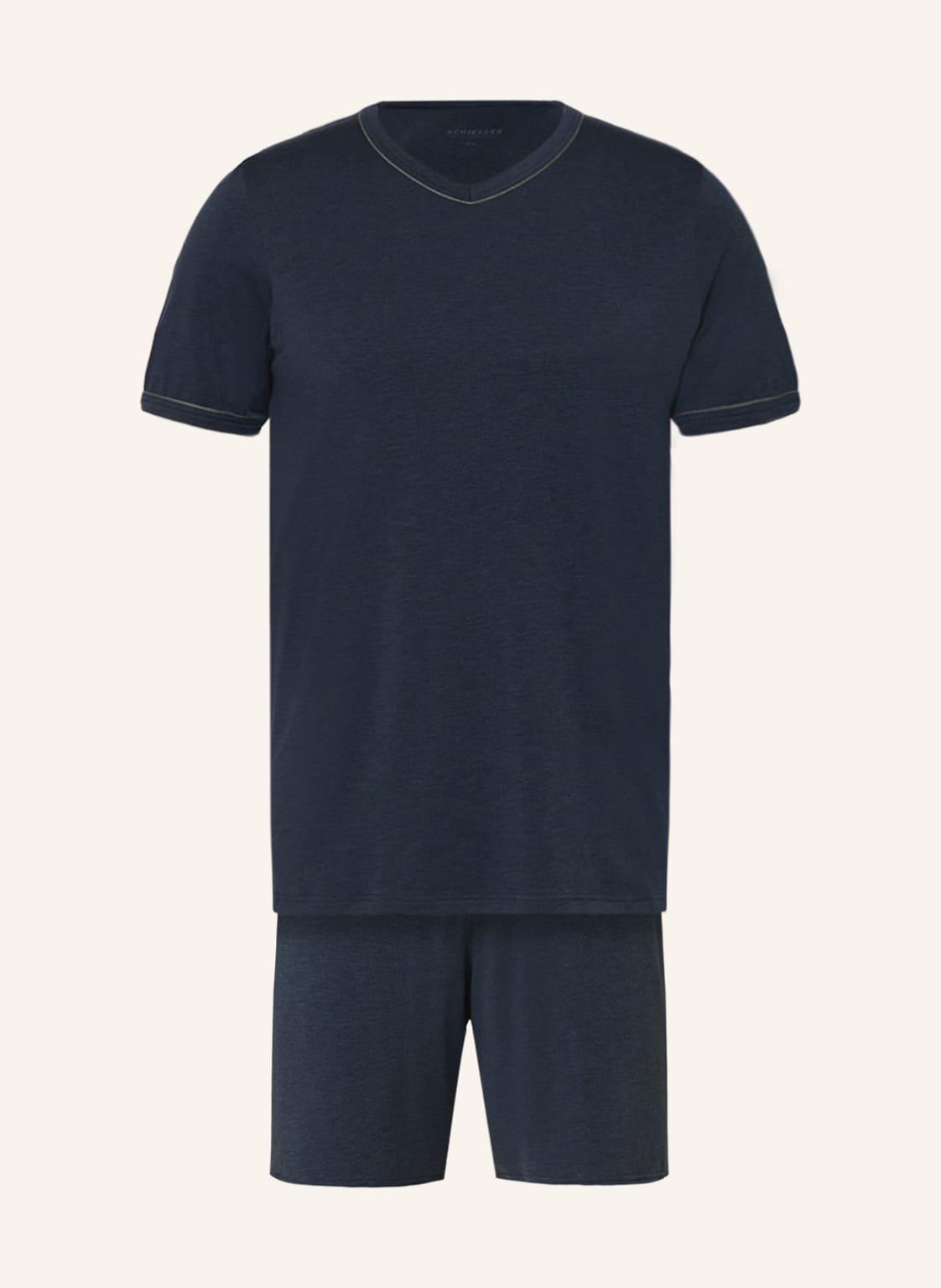 Image of Schiesser Shorty-Schlafanzug Selected Premium! blau