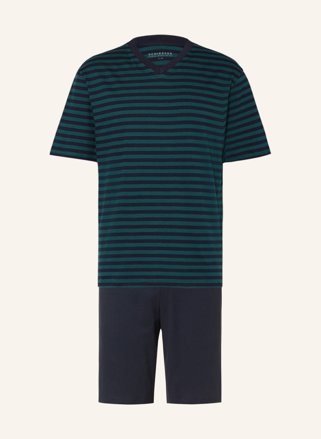 Image of Schiesser Shorty-Schlafanzug Essentials Nightwear gruen