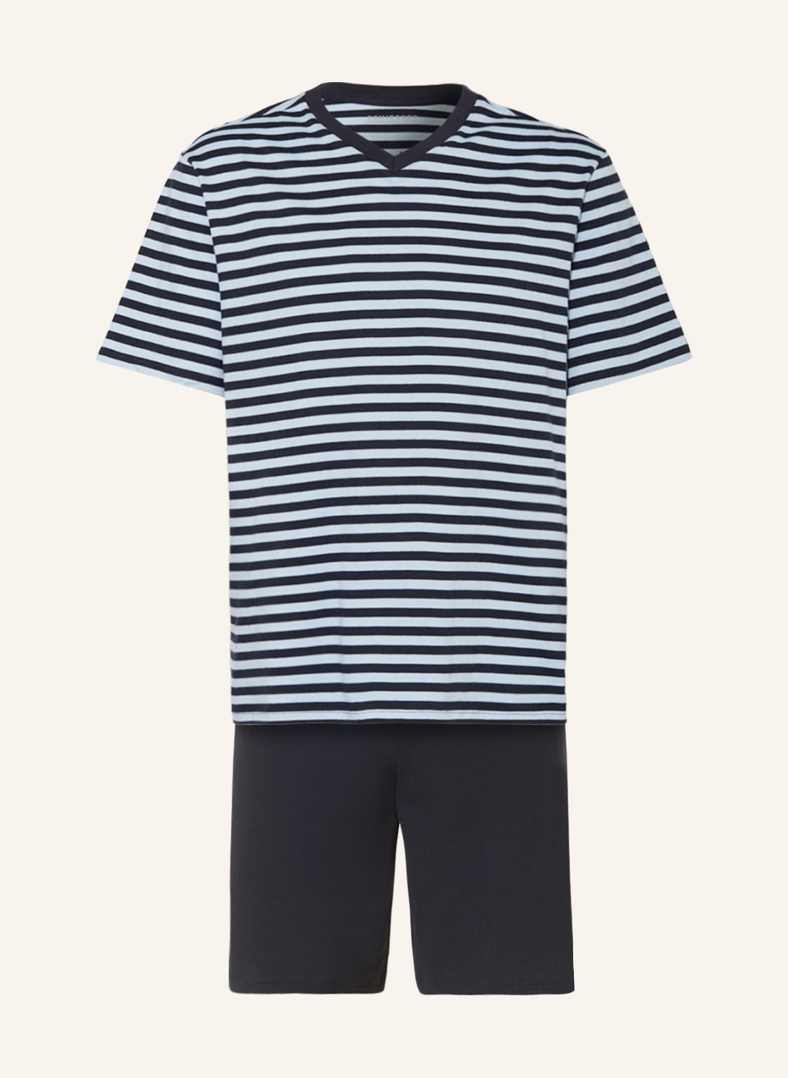 Image of Schiesser Shorty-Schlafanzug Essentials Nightwear blau