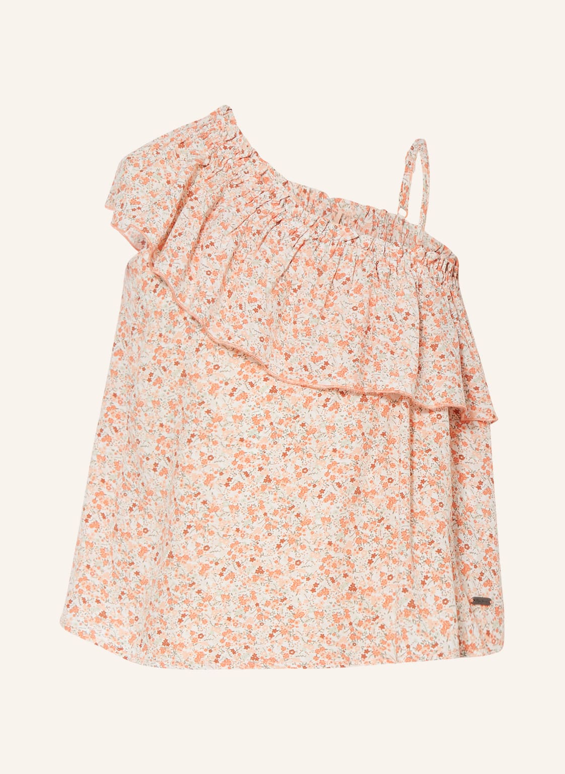 Image of Pepe Jeans Top Flower Mit Rüschen orange