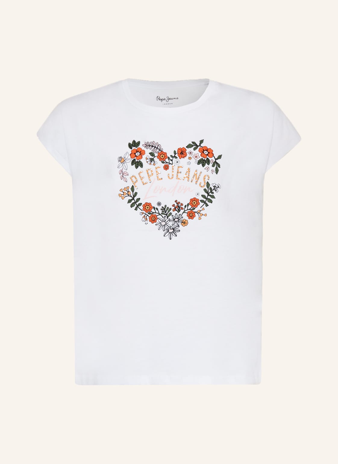 Image of Pepe Jeans T-Shirt Mit Schmucksteinen weiss