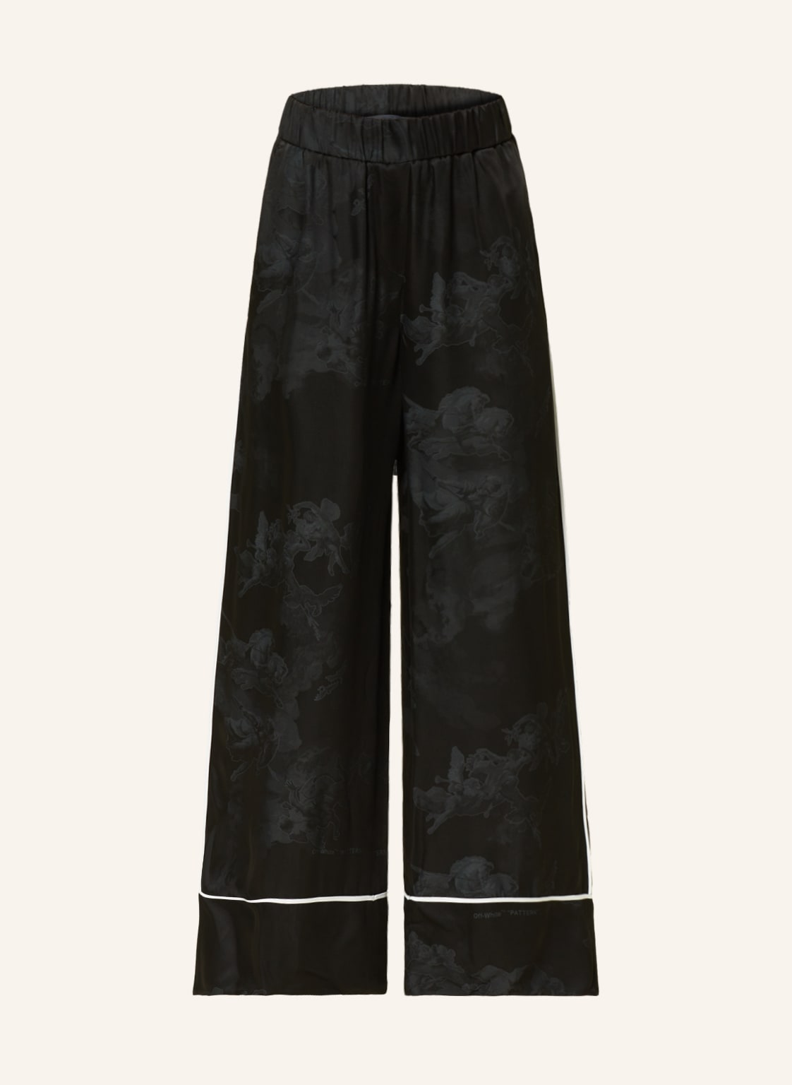 Image of Off-White Marlenehose Aus Satin schwarz