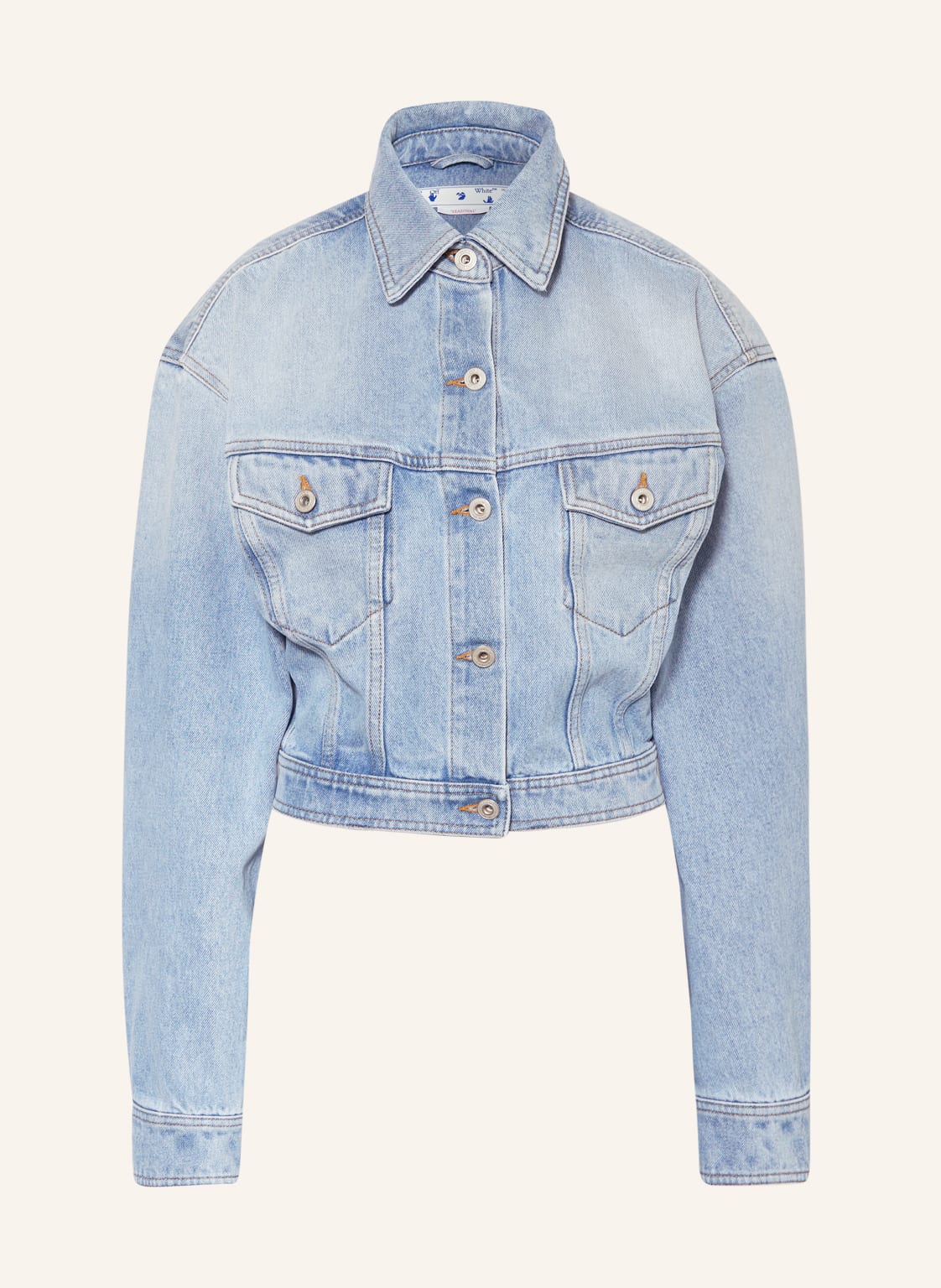 Off-White Cropped-Jeansjacke blau