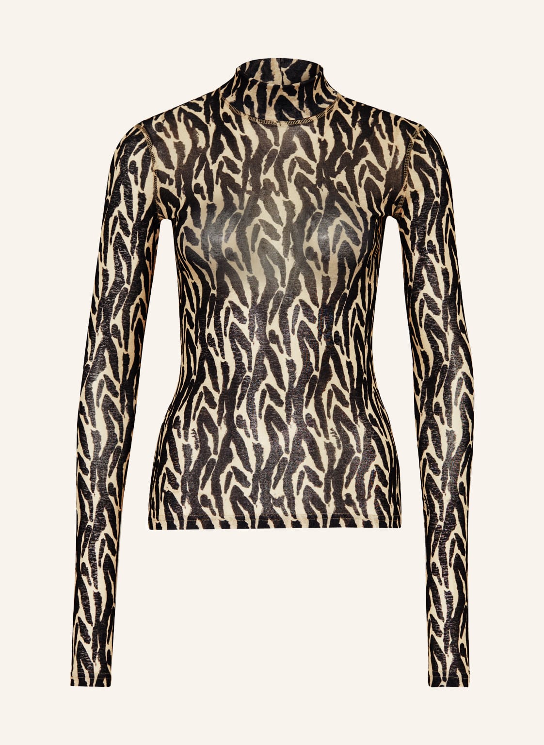 Image of Nanushka Rollkragenshirt Harri Aus Mesh schwarz