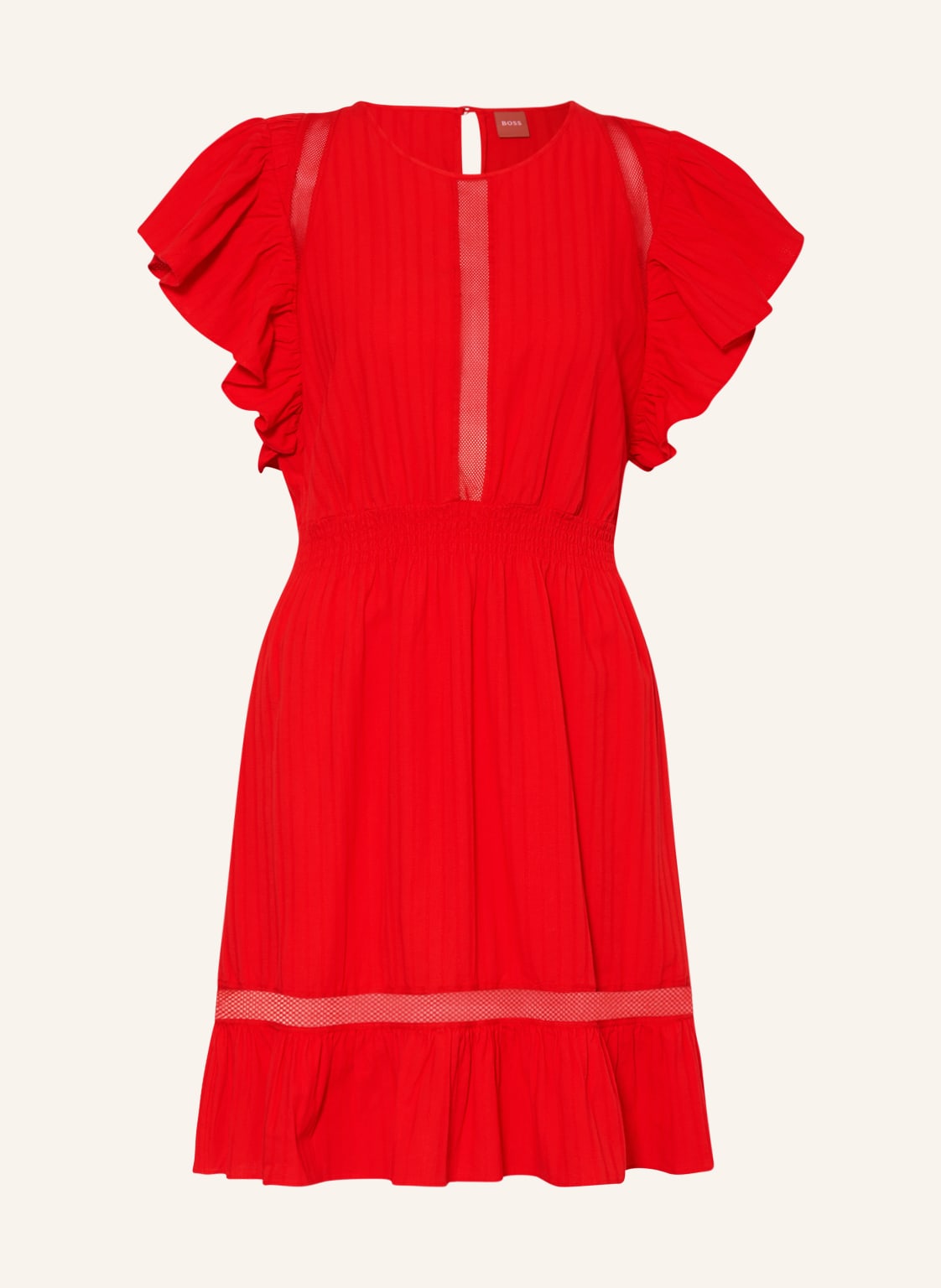 Image of Boss Kleid Destina Mit Volants rot