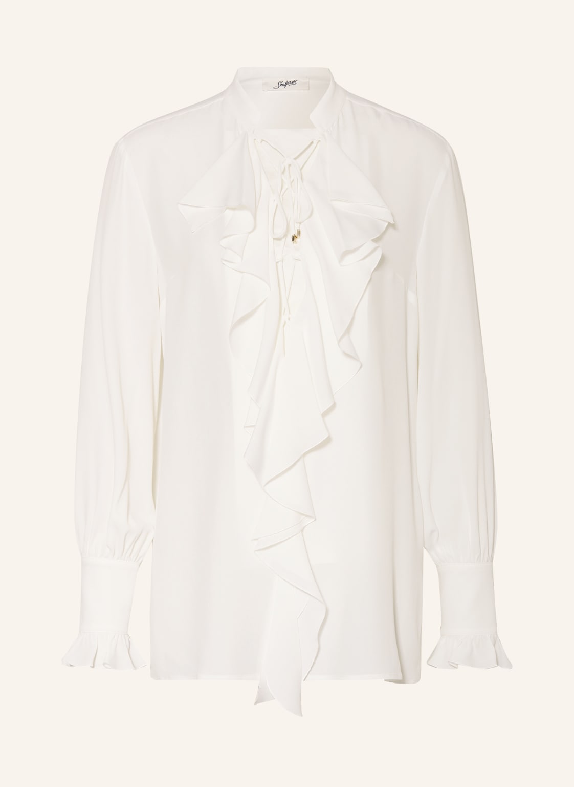 Image of Seafarer Bluse Milly Mit Volants Und Seide weiss