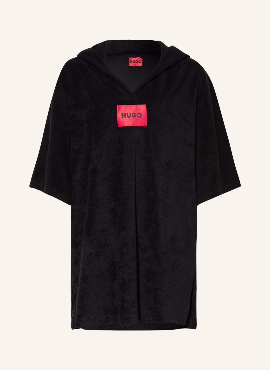 Image of Hugo Badeponcho Aus Frottee schwarz