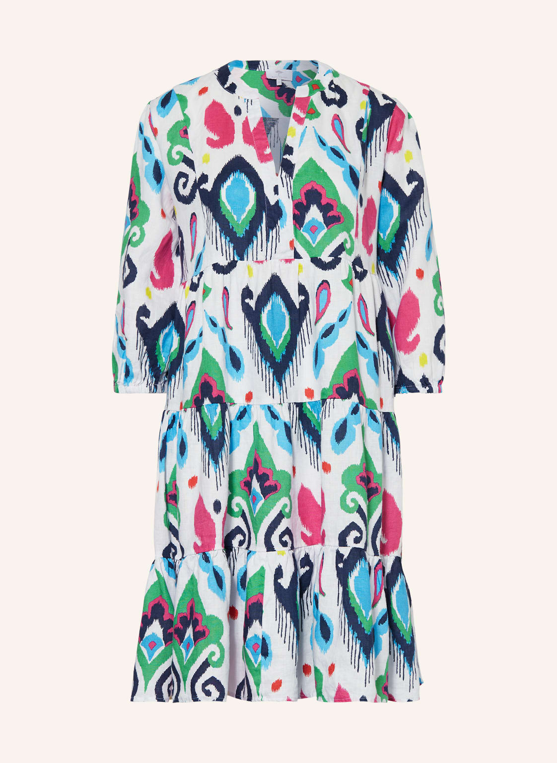 Image of Fynch-Hatton Leinenkleid Mit 3/4-Arm weiss