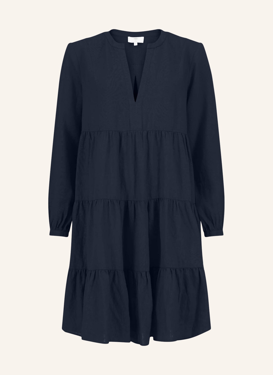 Image of Fynch-Hatton Leinenkleid Mit 3/4-Arm blau