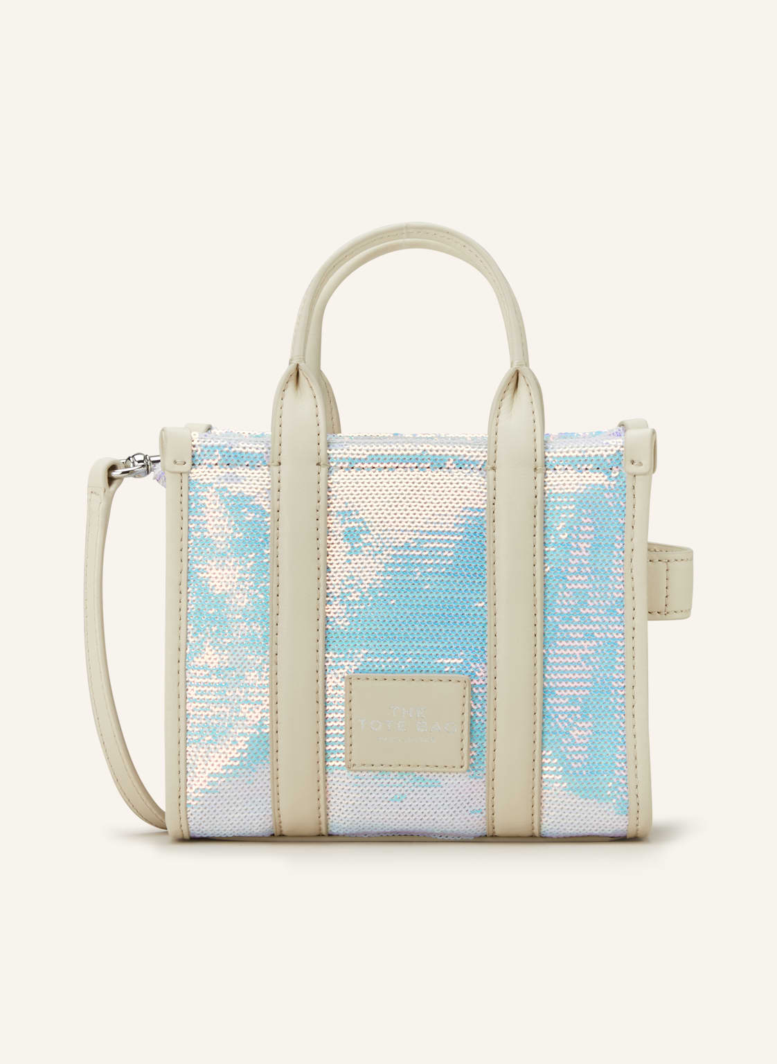 Image of Marc Jacobs Umhängetasche Micro Tote Mit Pailletten weiss