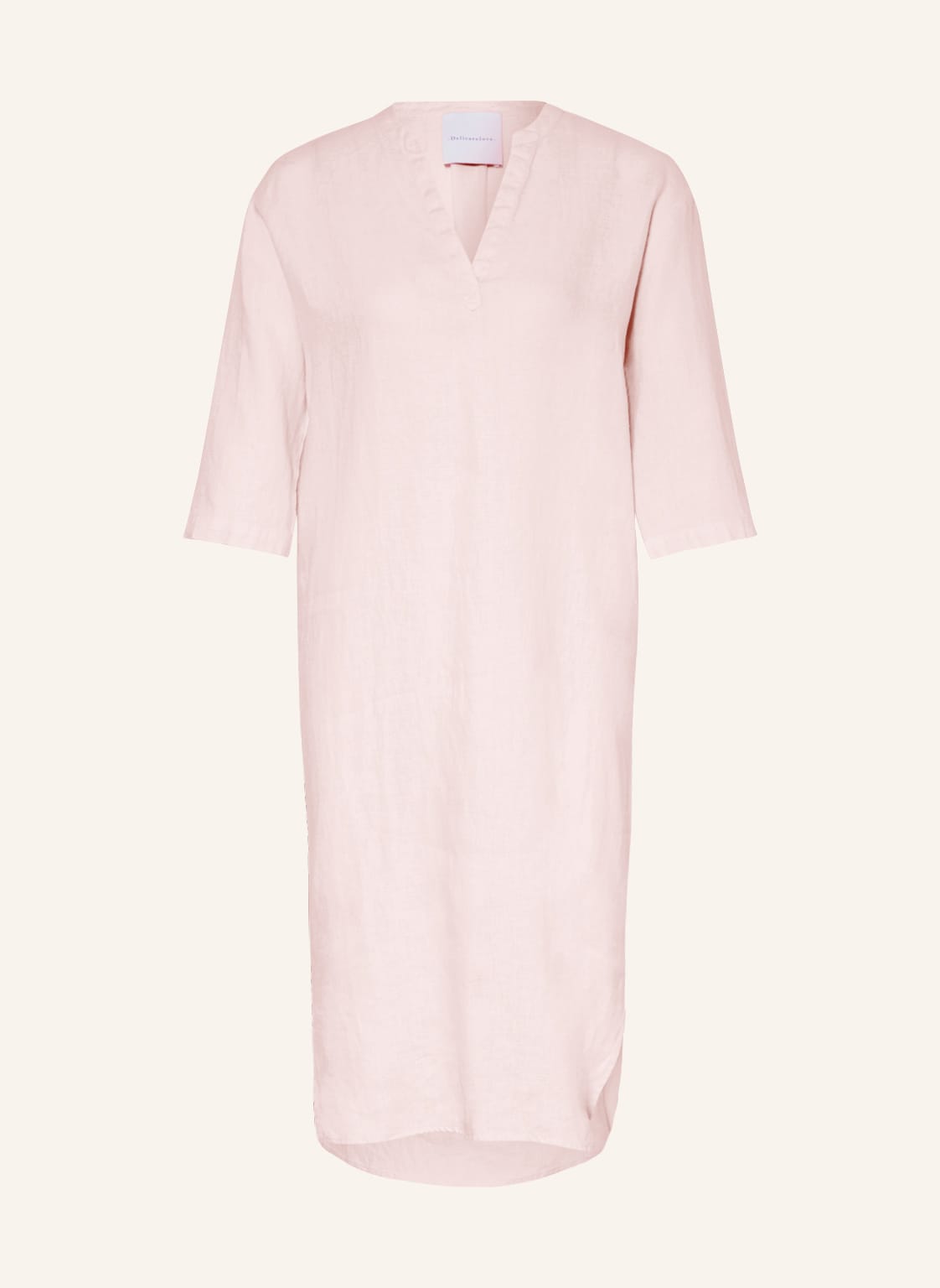 Image of Delicatelove Leinenkleid Emmy Mit 3/4-Arm rosa