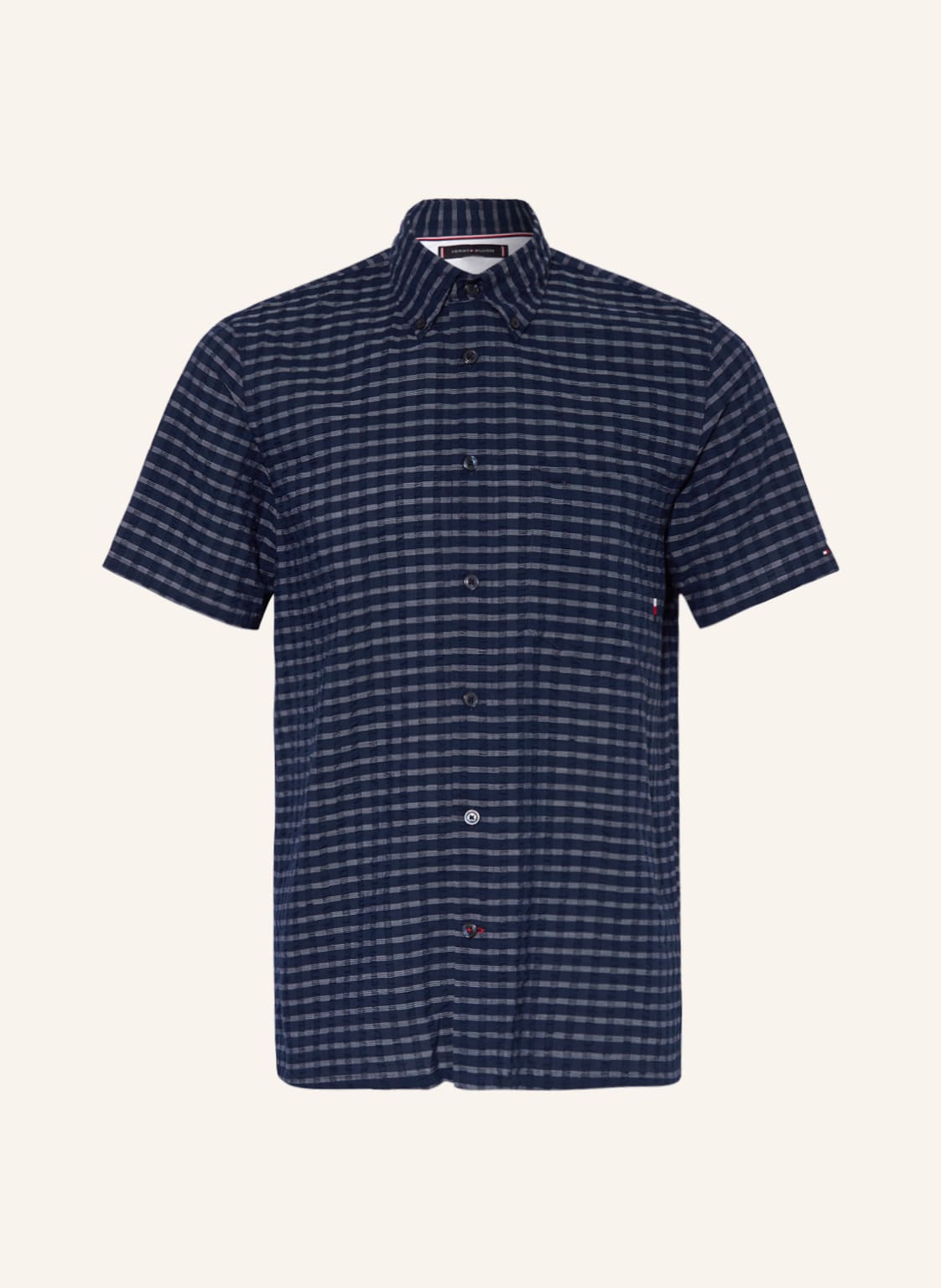 Image of Tommy Hilfiger Kurzarm-Hemd Regular Fit blau