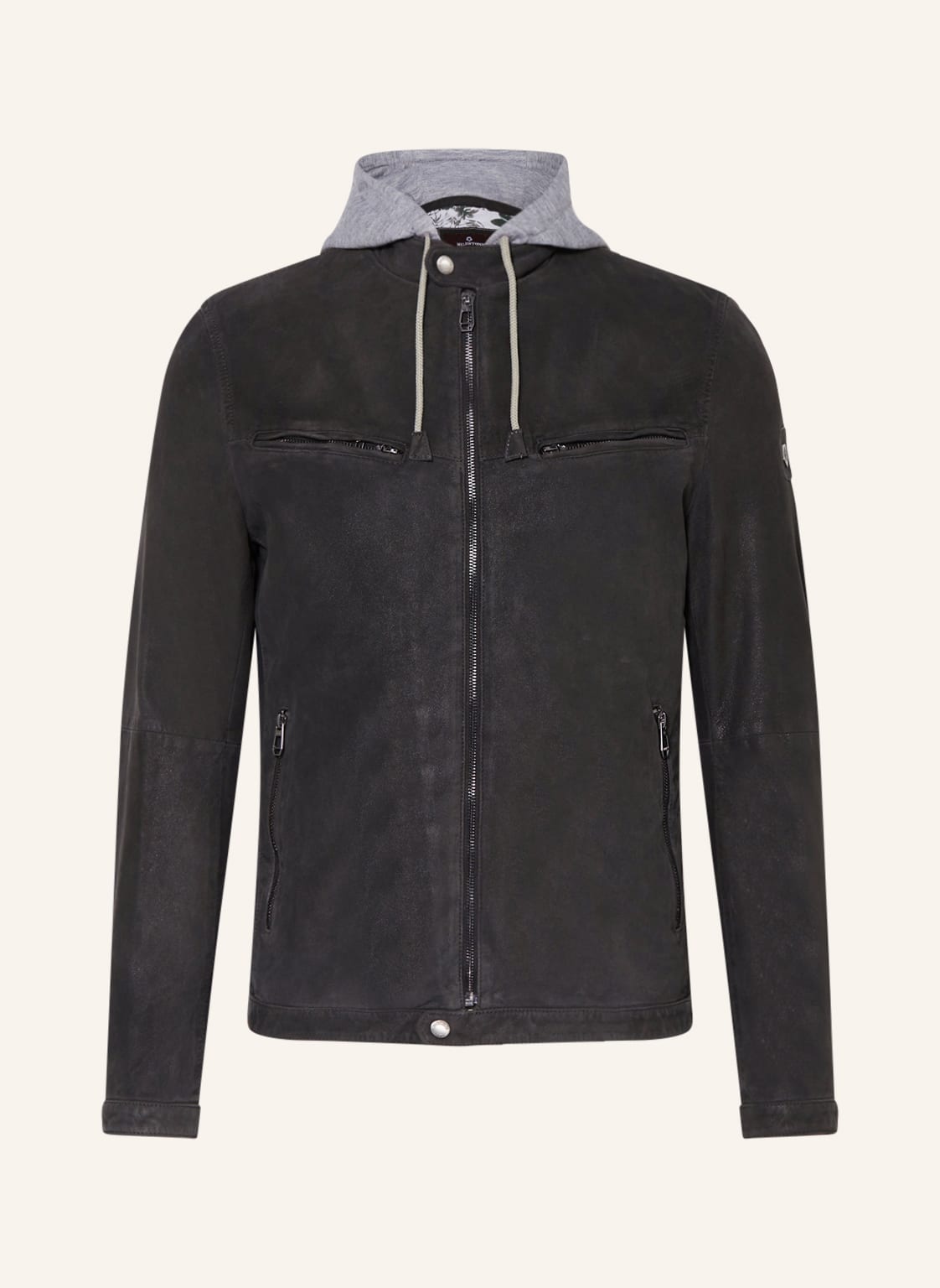 Image of Milestone Lederjacke Msharvey grau