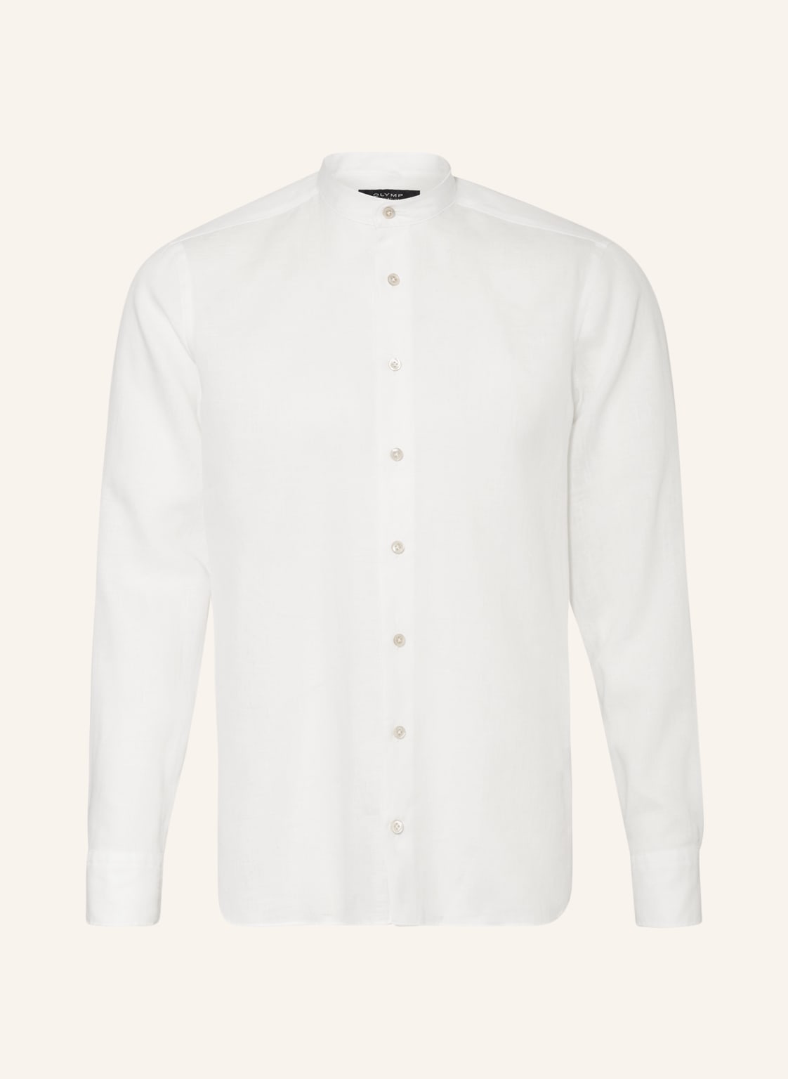 Image of Olymp Signature Leinenhemd Soft Business Tailored Fit Mit Stehkragen beige