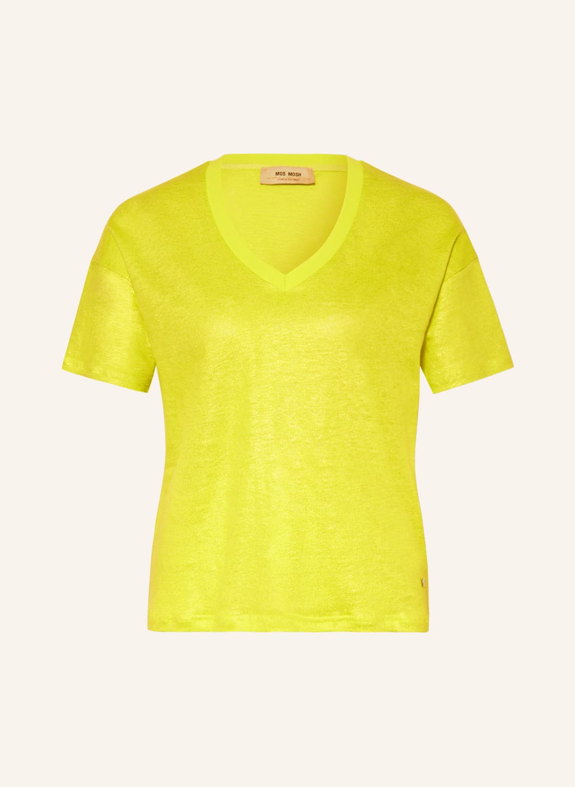 Image of Mos Mosh T-Shirt Casa Aus Leinen Mit Glitzergarn gelb