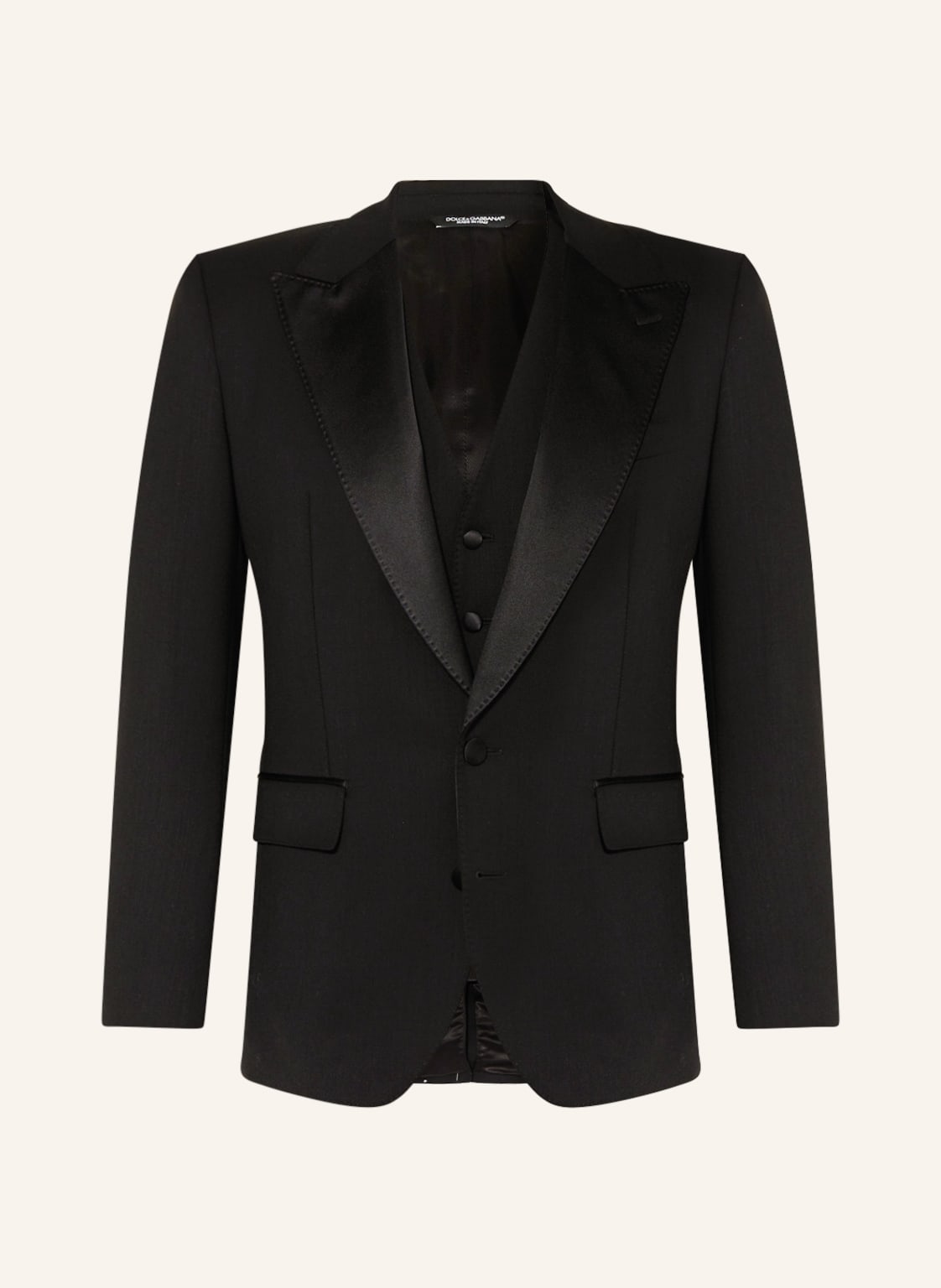 Image of Dolce & Gabbana Anzug Extra Slim Fit Mit Galonstreifen schwarz