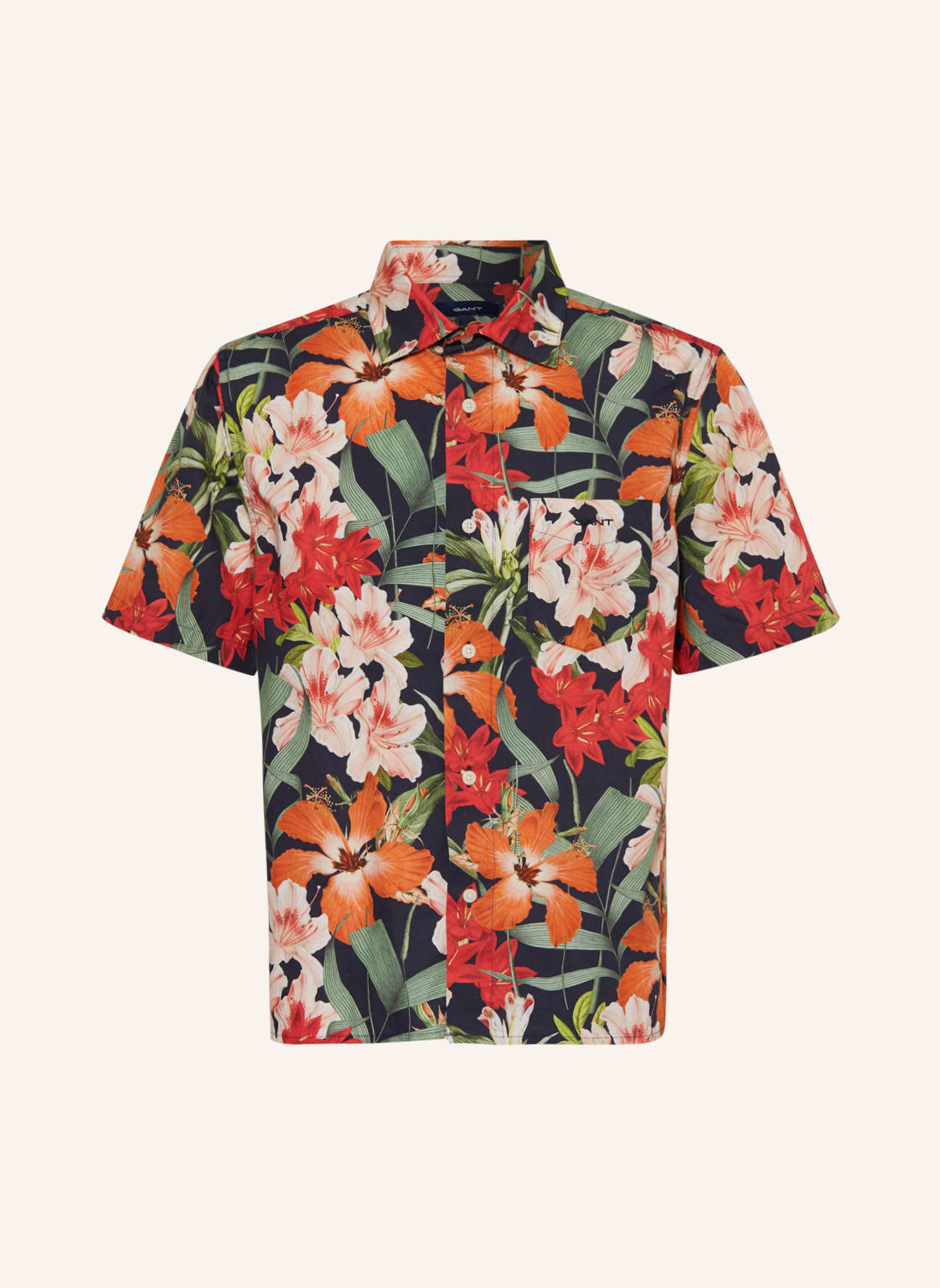 Image of Gant Kurzarm-Hemd blau