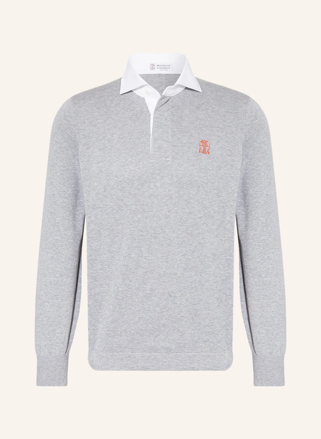 Image of Brunello Cucinelli Strick-Poloshirt grau