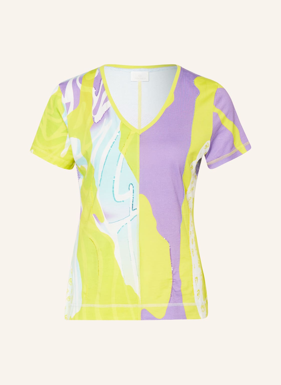 Image of Sportalm T-Shirt Mit Pailletten gelb