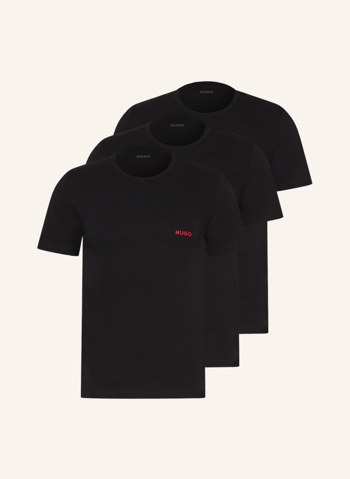 Image of Hugo 3er-Pack T-Shirts schwarz