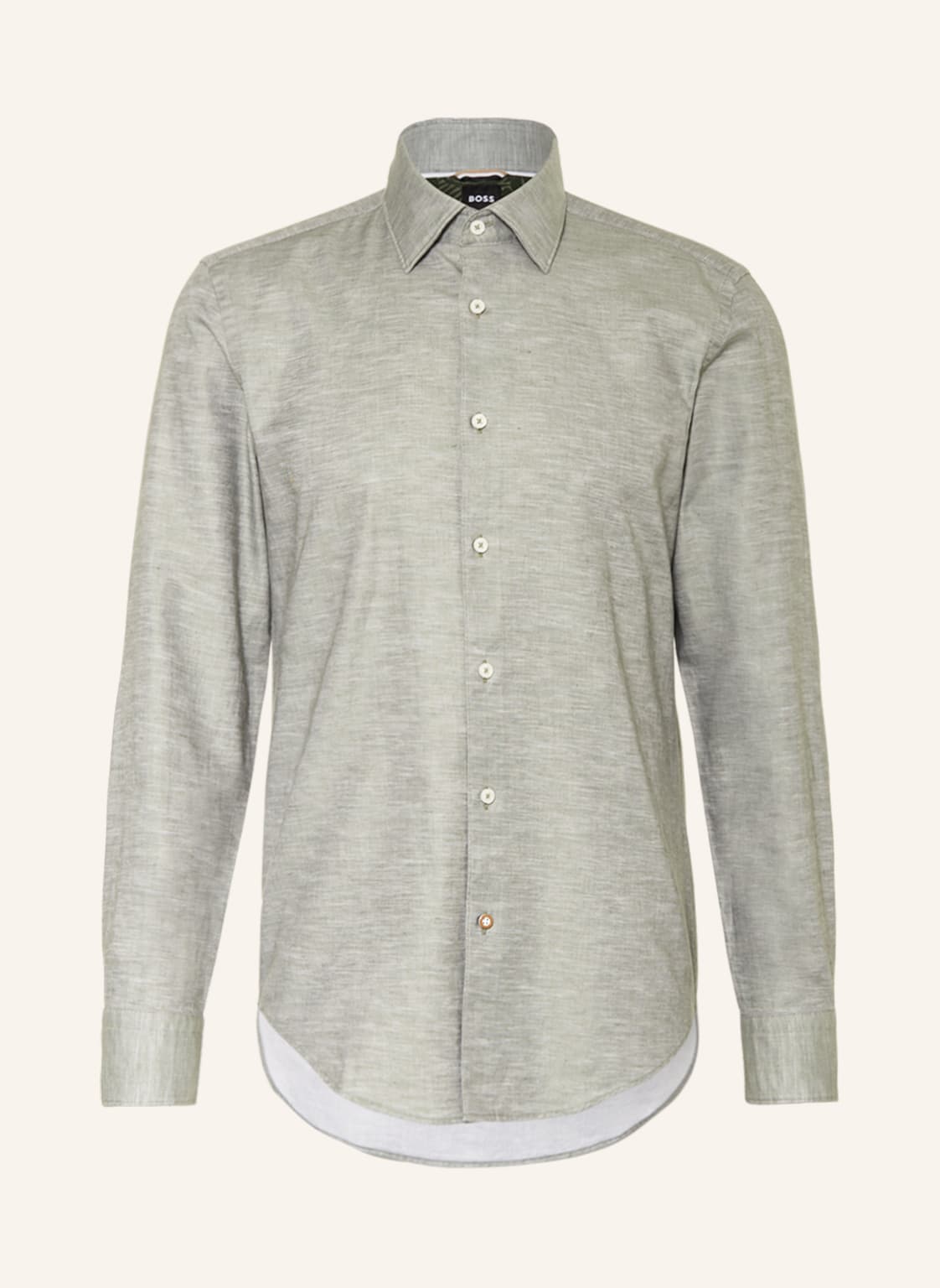 Image of Boss Hemd Hal Casual Fit Mit Leinen gruen