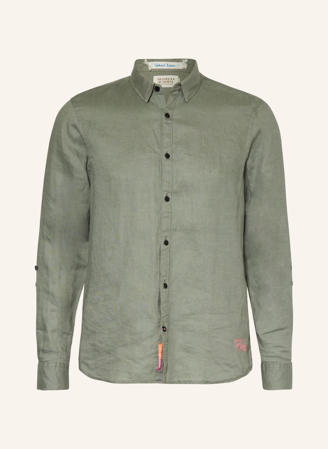 Image of Scotch & Soda Leinenhemd Regular Fit gruen