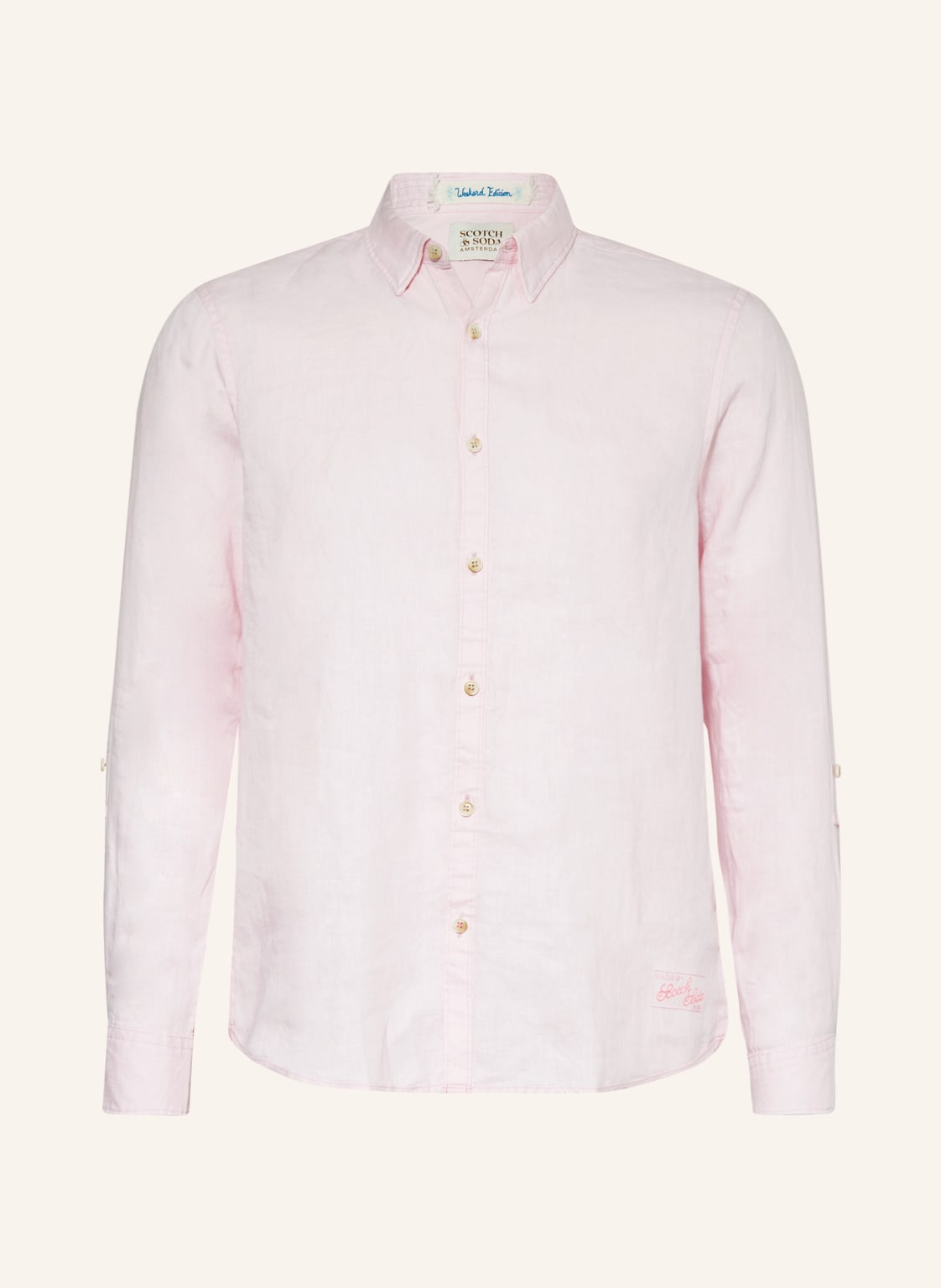 Image of Scotch & Soda Leinenhemd Regular Fit rosa