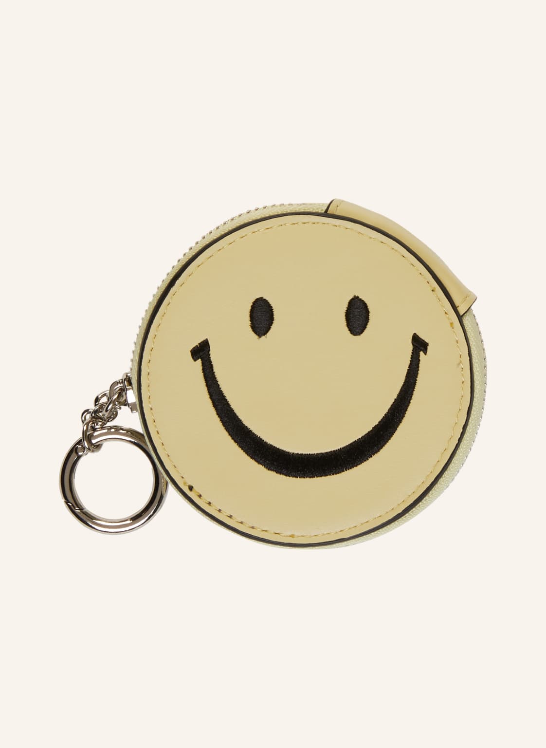 Image of Seidenfelt Schlüssel- Und Taschenanhänger Smiley gelb