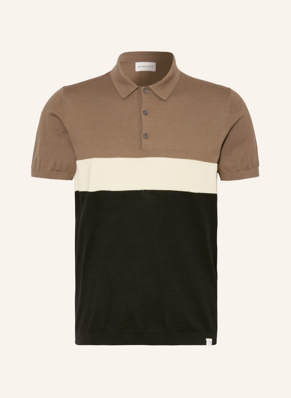 Image of Nowadays Strick-Poloshirt Mit Seide braun