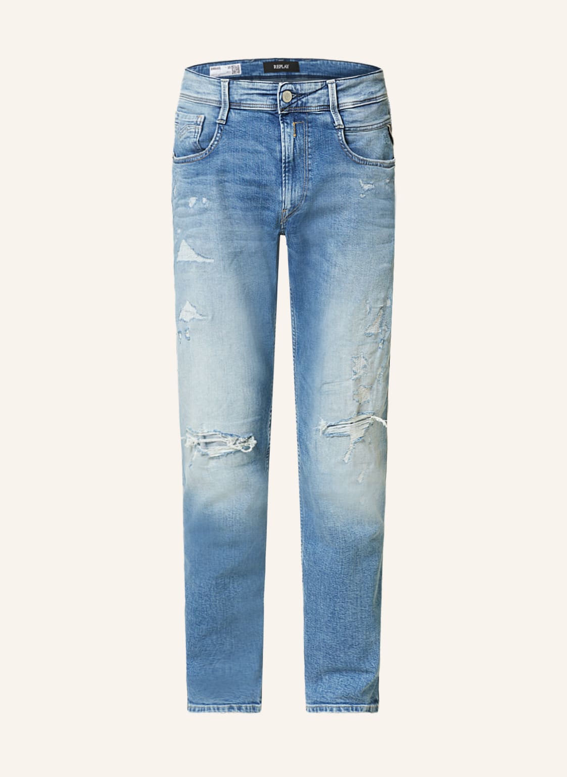 Image of Replay Destroyed Jeans Anbass Slim Fit blau