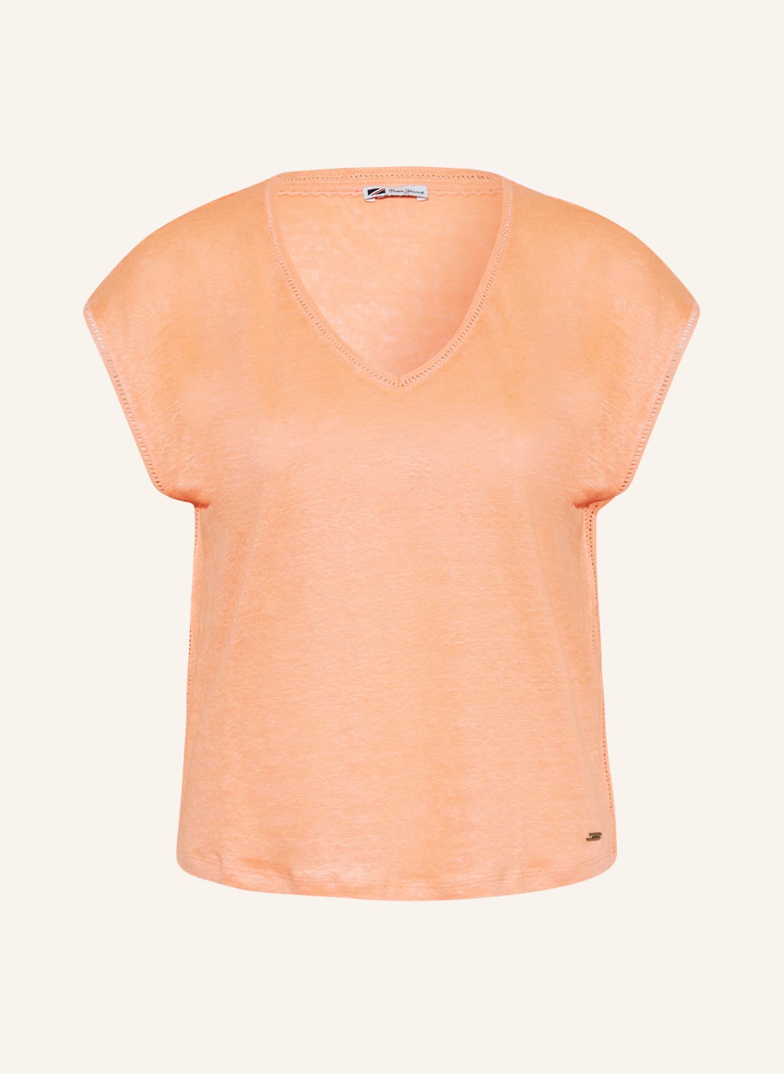 Image of Pepe Jeans T-Shirt Orly Aus Leinen orange