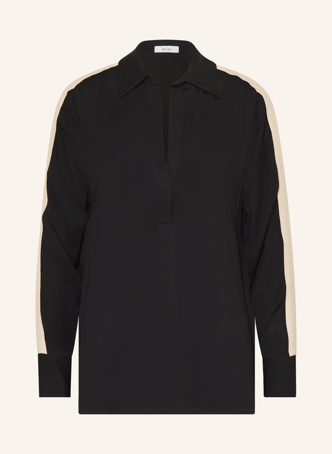 Image of Reiss Blusenshirt Millie Mit Galonstreifen schwarz