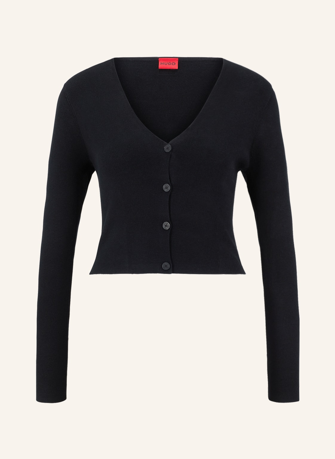 Image of Hugo Cropped-Strickjacke Sanderin schwarz