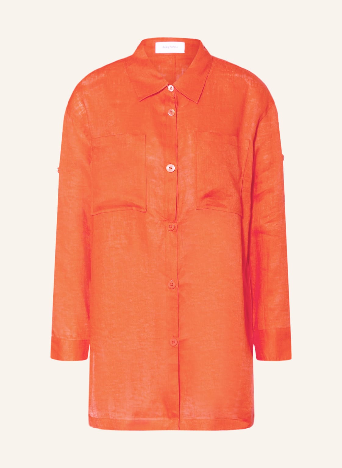 Image of Darling Harbour Leinen-Overshirt orange