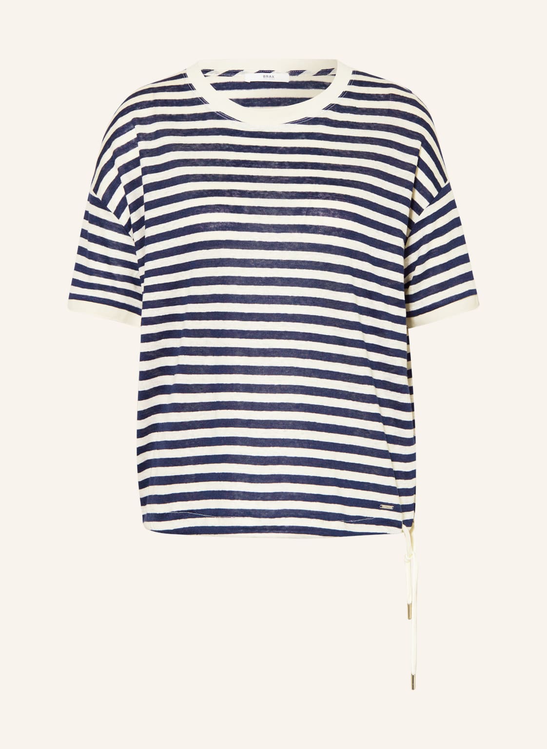 Image of Brax Strickshirt Candice Aus Leinen blau