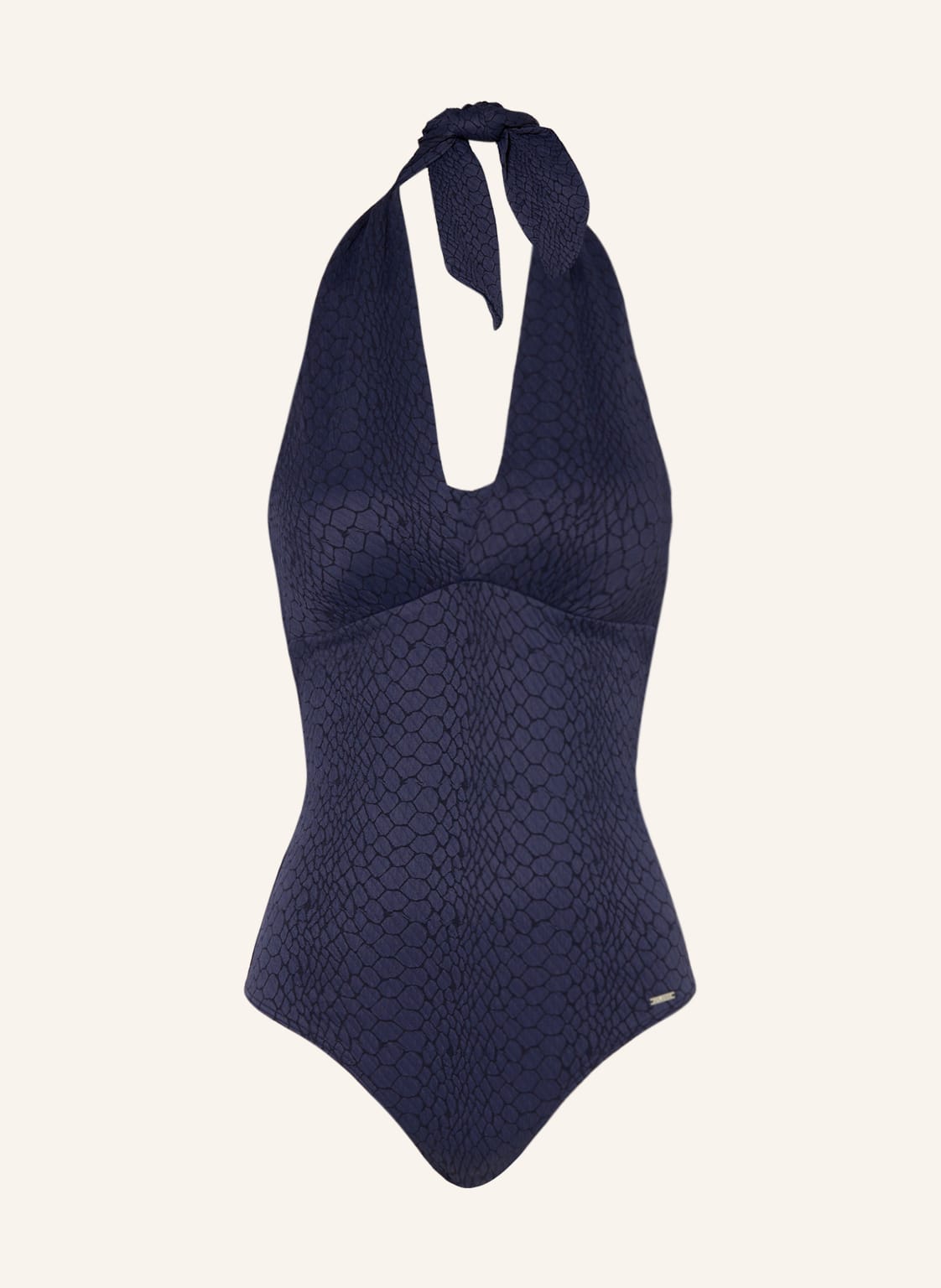 Image of Cyell Neckholder-Badeanzug Solid Snake blau