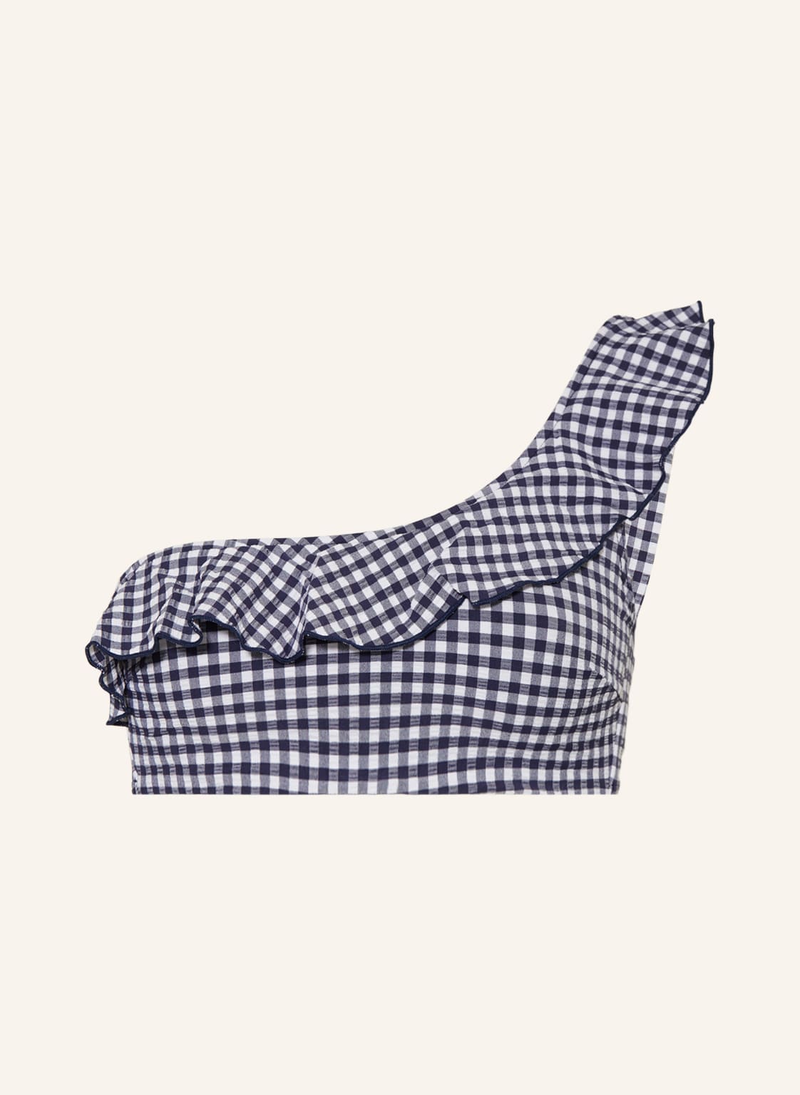Image of Cyell One-Shoulder-Bikini-Top Gingham blau