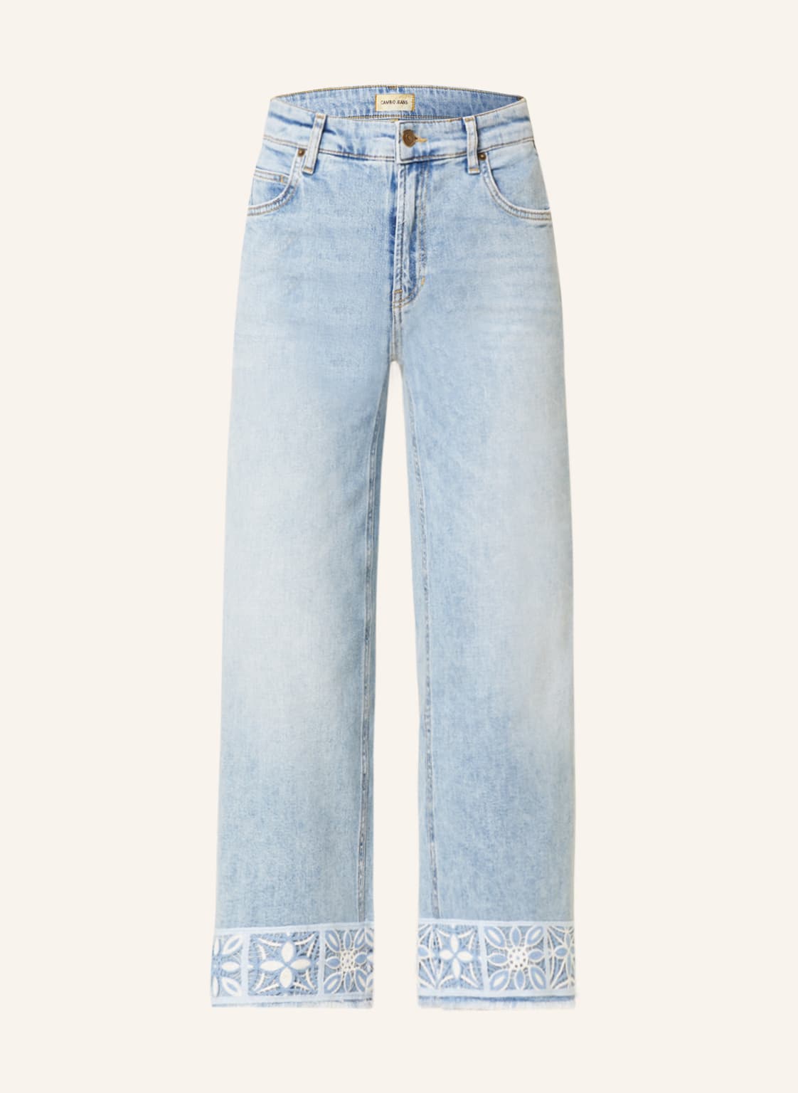 Image of Cambio Jeans-Culotte Celia Mit Stickereien blau