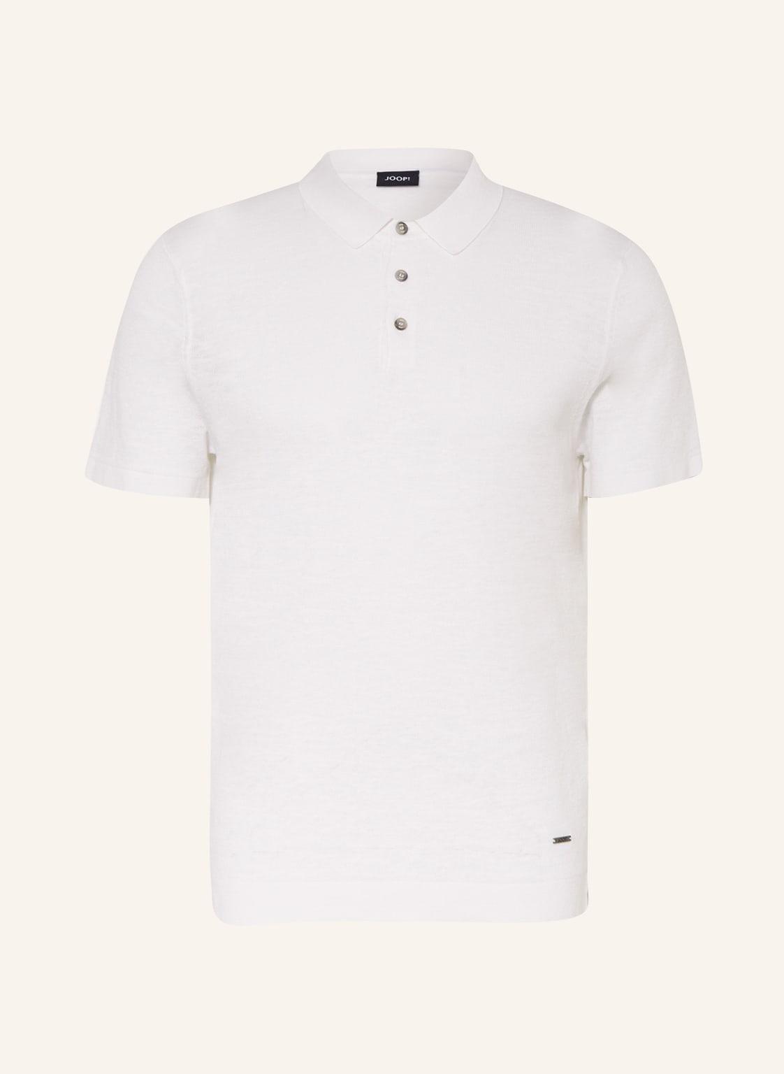 Image of Joop! Strick-Poloshirt Malios Mit Leinen weiss