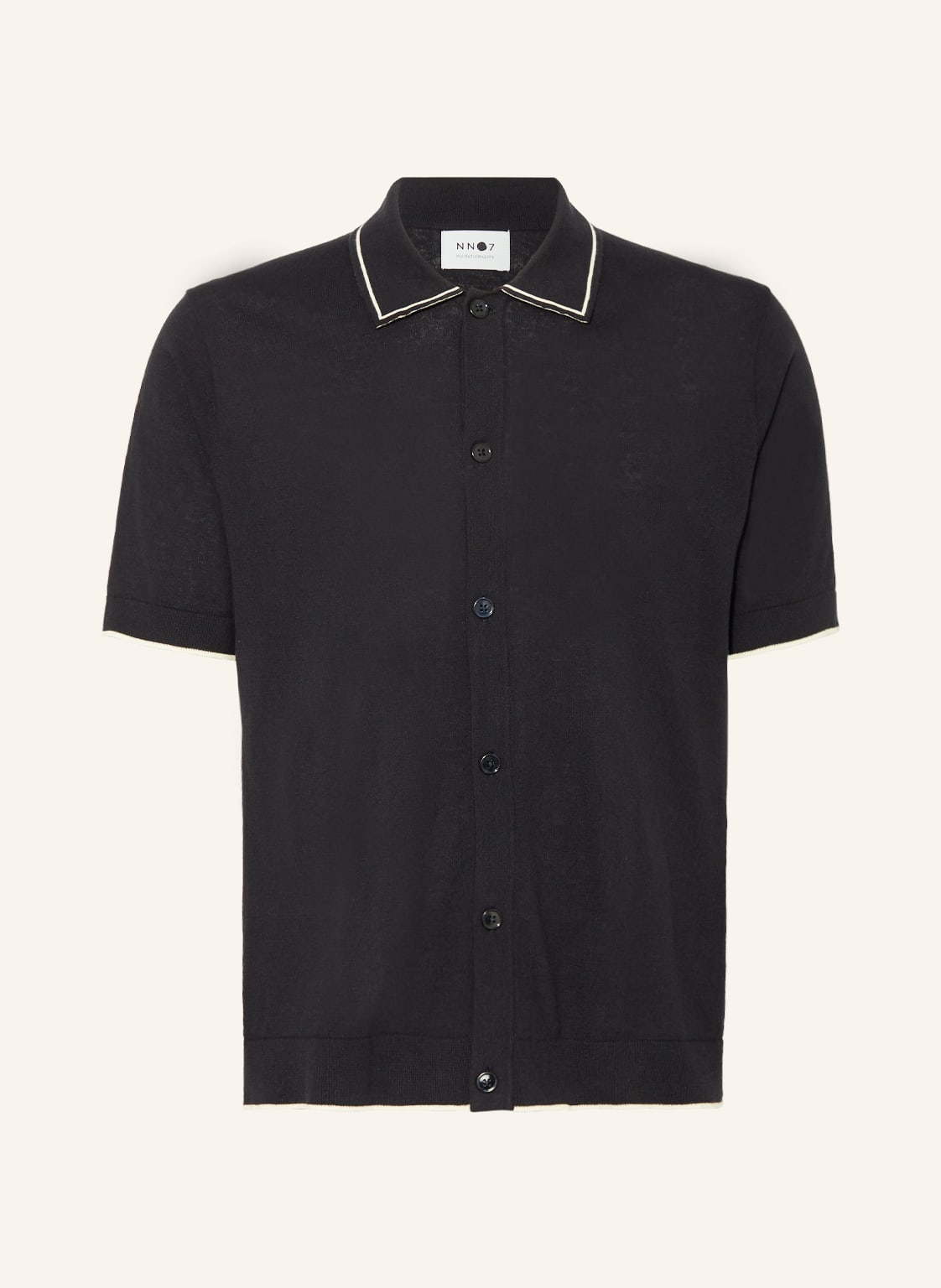 Image of nn07 Strick-Poloshirt Nolan blau