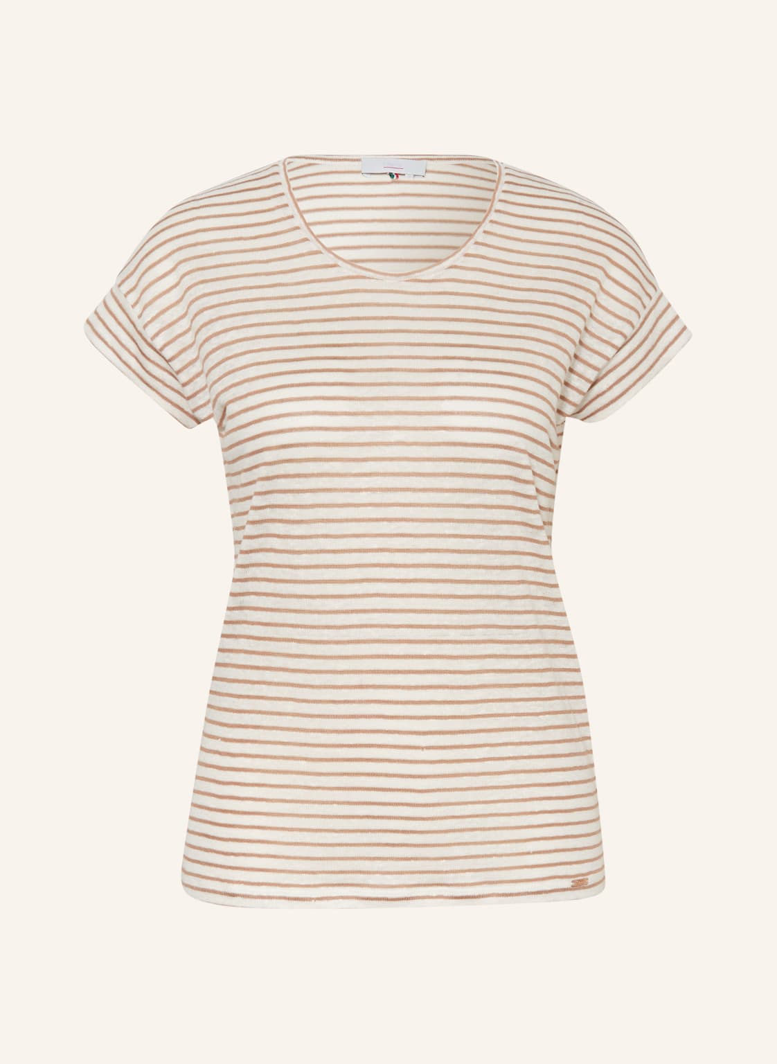 Image of Cinque T-Shirt Citick Mit Leinen beige