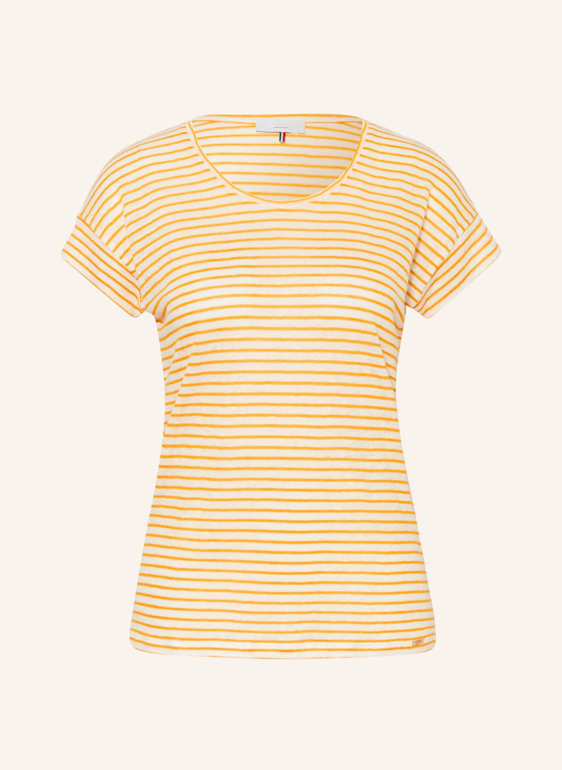 Image of Cinque T-Shirt Citick Mit Leinen gelb