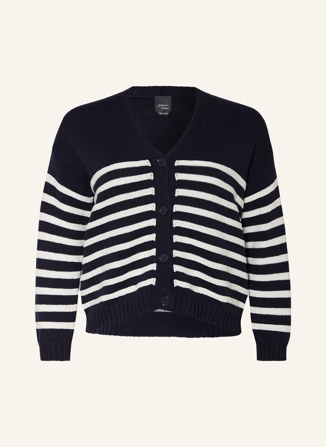 Image of Marina Rinaldi Persona Strickjacke Macadam Mit Pailletten blau